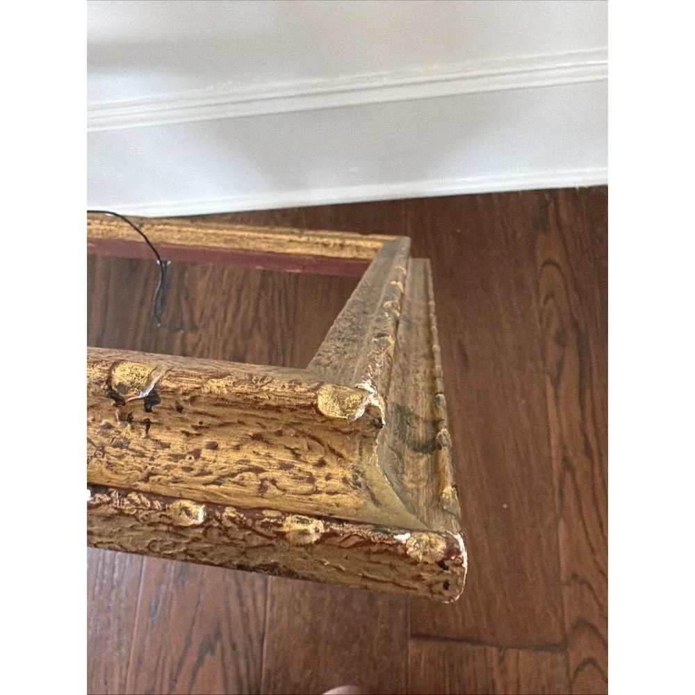 Vintage Gold Gilt Wood Picture Frame 27x15 Distressed Ornate Antique Style